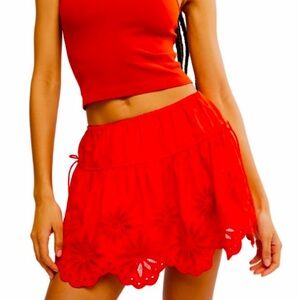 Free People Wildest Dream Eyelet Embrodery mini skirt